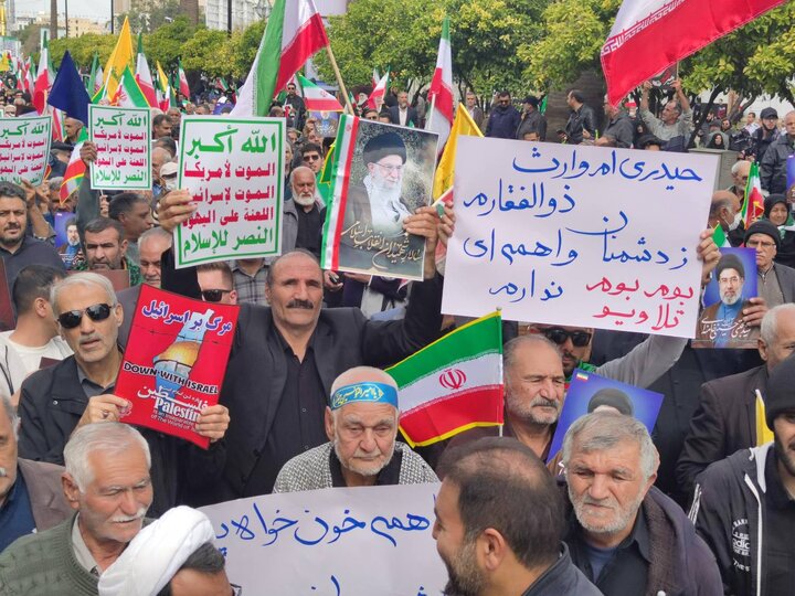شیرازی‌ها زیر باران، یکپارچه فریاد مقاومت در روز قدس را سر دادند