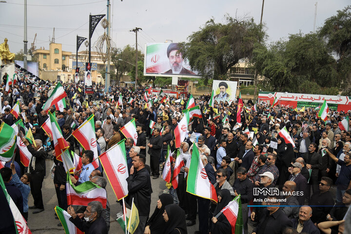 خروش اهوازی‌ها در حمایت از فلسطین در روز جهانی قدس
