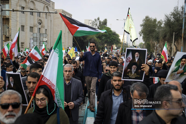 خروش اهوازی‌ها در حمایت از فلسطین در روز جهانی قدس