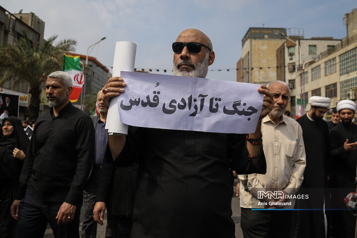 خروش اهوازی‌ها در حمایت از فلسطین در روز جهانی قدس