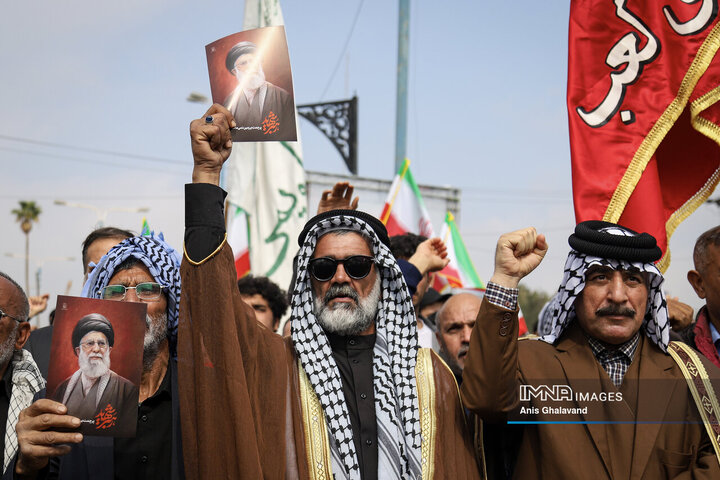 خروش اهوازی‌ها در حمایت از فلسطین در روز جهانی قدس