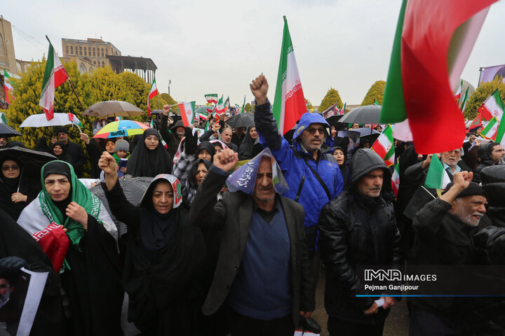 طنین بانگ «مرگ بر اسرائیل» در روز قدس اصفهان