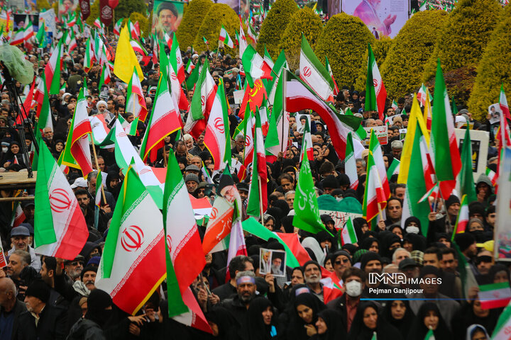 طنین بانگ «مرگ بر اسرائیل» در روز قدس اصفهان
