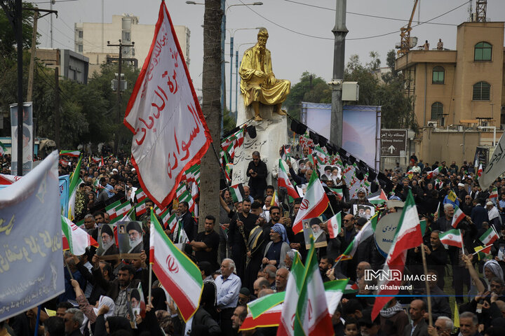خروش اهوازی‌ها در حمایت از فلسطین در روز جهانی قدس