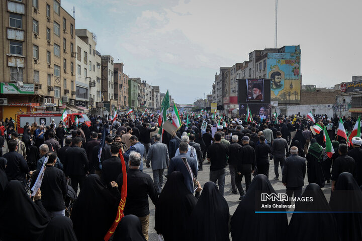 خروش اهوازی‌ها در حمایت از فلسطین در روز جهانی قدس