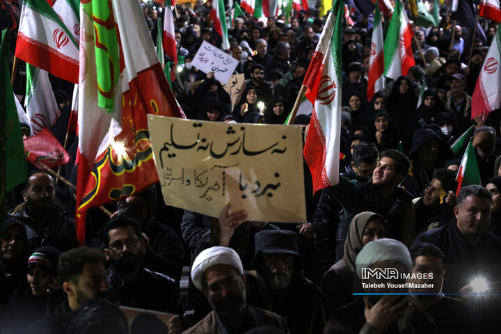 اجتماع مردم همدان در محکومیت جنایات آمریکا و اسرائیل