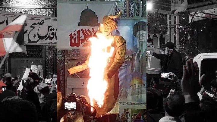 فیلم| دشمن‌سوزی نایینی‌ها در شب چهارشنبه آخر سال با آتش زدن بت بعل