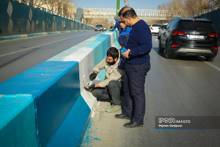 رنگ‌آمیزی جداول شهر اصفهان