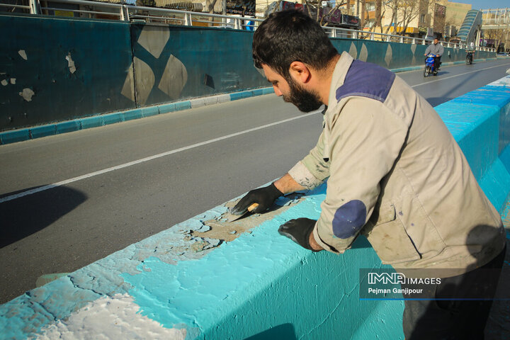 رنگ‌آمیزی جداول شهر اصفهان