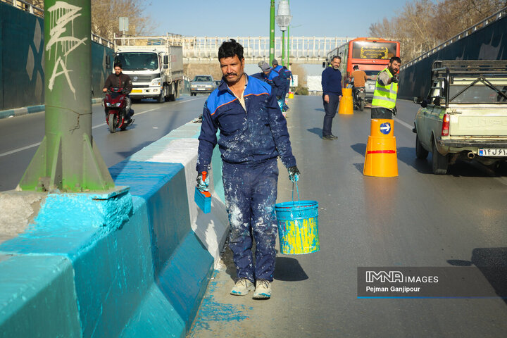 رنگ‌آمیزی جداول شهر اصفهان