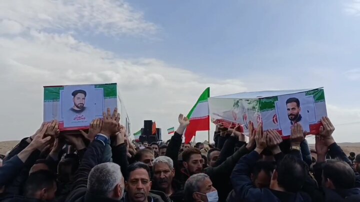 پیکر مطهر دو شهید جنگ رمضان در روستای وندیش نایین به خاک سپرده شد