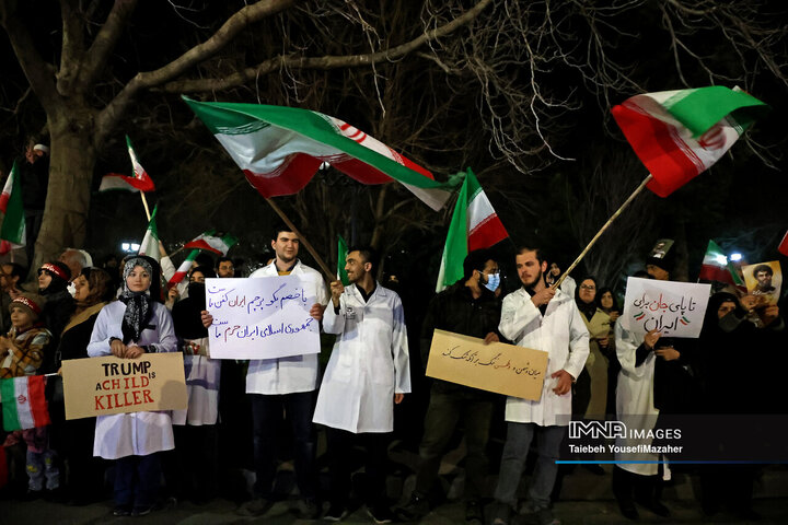 اجتماع کادر سلامت و درمان همدان در محکومیت حمله امریکایی صهیونی