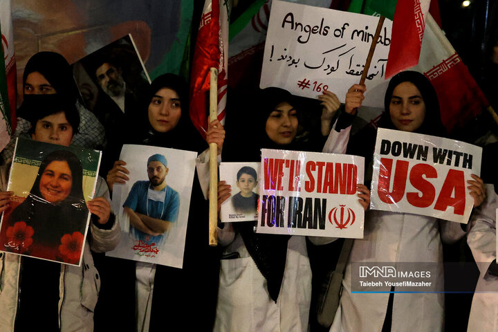 اجتماع کادر سلامت و درمان همدان در محکومیت حمله امریکایی صهیونی