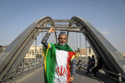 زنجیره انسانی بر روی پل سفید اهواز