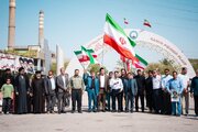 تشکیل زنجیره انسانی «جوانان برای فردای روشن» مقابل نیروگاه رامین اهواز
