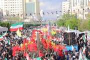 فیلم| حرکت دسته‌های عزاداری اربعین رهبر شهید به سوی حرم مطهر رضوی