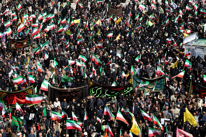 مراسم عزاداری چهلمین روز شهادت رهبر انقلاب در همدان