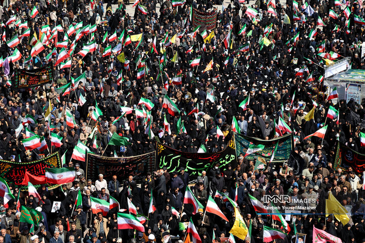 مراسم عزاداری چهلمین روز شهادت رهبر انقلاب در همدان
