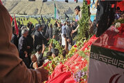 پیکر شهید خادمی در زادگاهش فسا به خاک سپرده شد + فیلم