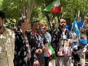 حضور عضو شورای اسلامی شهر اصفهان و مدیران ورزشی در میان رژه اسکیت‌بازان