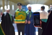 آیین استقبال از خادمین و پرچم مطهر رضوی در کرمانشاه