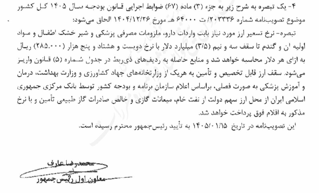 ارز ترجیحی ۲۸۵۰۰ تومانی به بودجه برگشت