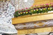 حرم امام حسین (ع) غرق در گل و باران در آستانه میلاد رضوی