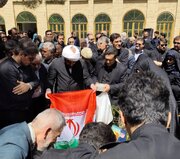 مزار استاد رضا صنیع‌زاده در تخت‌فولاد مزین به پرچم ایران شد