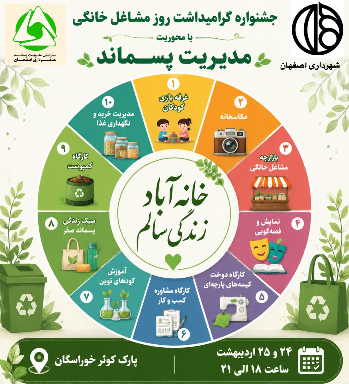 برنامه روز مشاغل خانگی با محوریت مدیریت پسماند در خوراسگان برگزار می‌شود