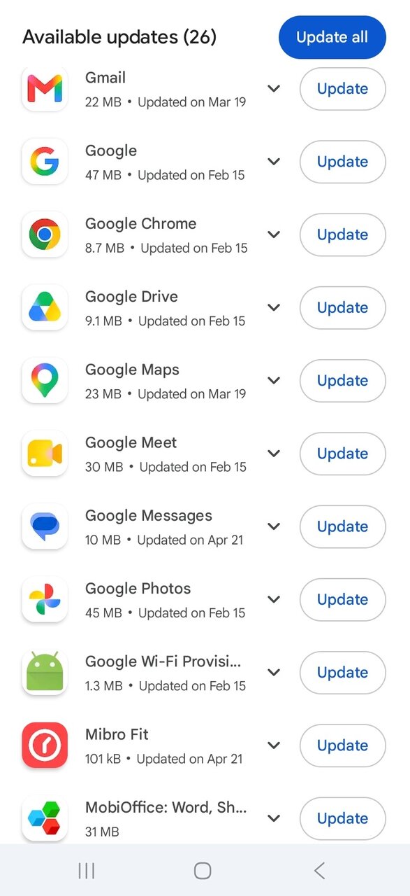 به روز رسانی برنامه های گوشی اندروید و آیفون از گوگل پلی google play ، اپ استور و بازار