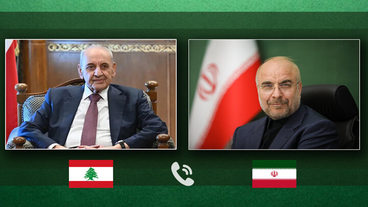 تأکید قالیباف بر حمایت قاطع از لبنان در برابر اسرائیل و قدردانی نبیه بری از مواضع ایران