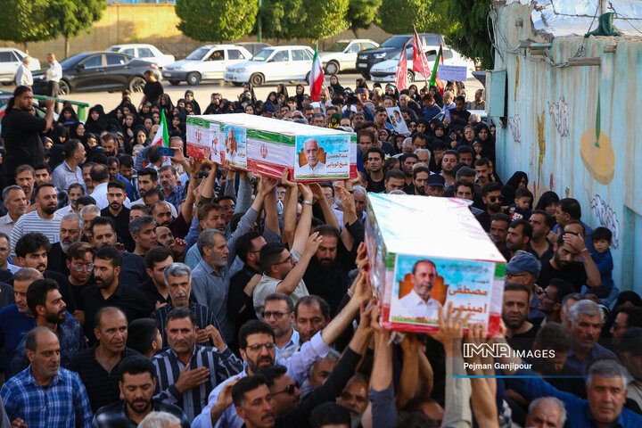 مراسم تشییع شهیدان «مصطفی امینی» و «عبدالحسین شیخ‌کوپائی»