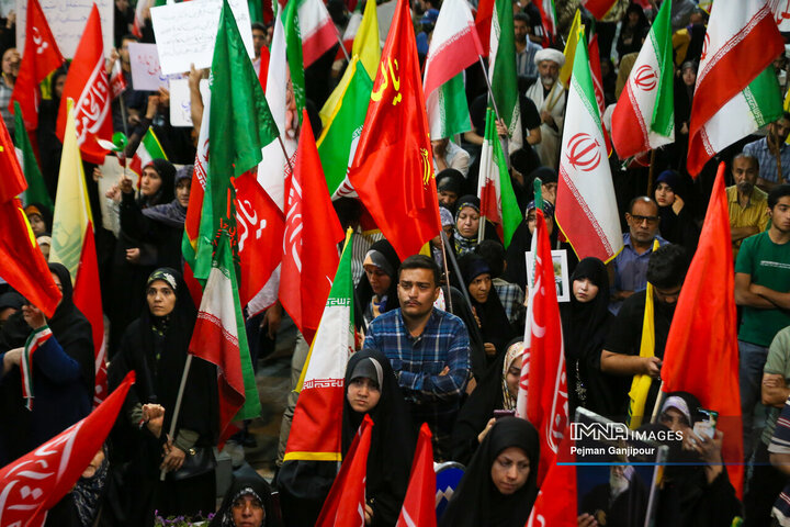 تجمع مردمی مطالبه شروط رهبری در مذاکرات - اصفهان