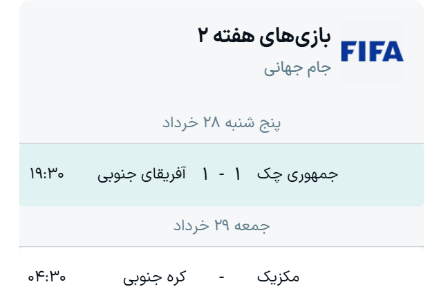 جدول گروه A جام جهانی ۲۰۲۶ + نتایج