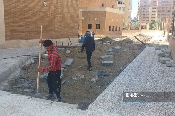 پیشرفت ۷۵ درصدی عملیات عمرانی محوطه فرهنگسرای شهید کشوری اصفهان