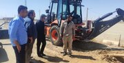 آغاز ساماندهی و تسطیح پارکینگ بزرگ  اربعین شهر مهران