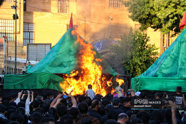 کرمانشاه در سوگ خیمه‌های سوخته کربلا