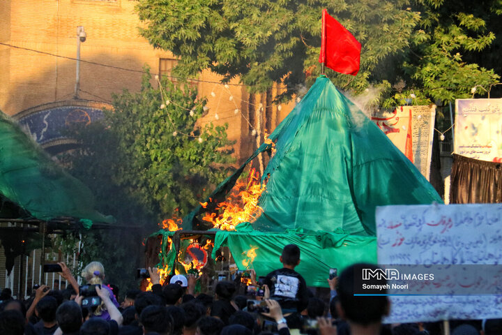 کرمانشاه در سوگ خیمه‌های سوخته کربلا