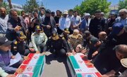 تشییع پیکر ۲ شهید انتظامی در شهرهای بانه و سقز