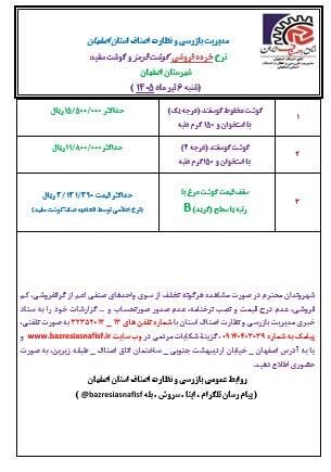 آخرین قیمت گوشت، مرغ، ماهی، میوه و سبزی امروز شنبه 6  تیتر ۱۴۰۵ + جدول