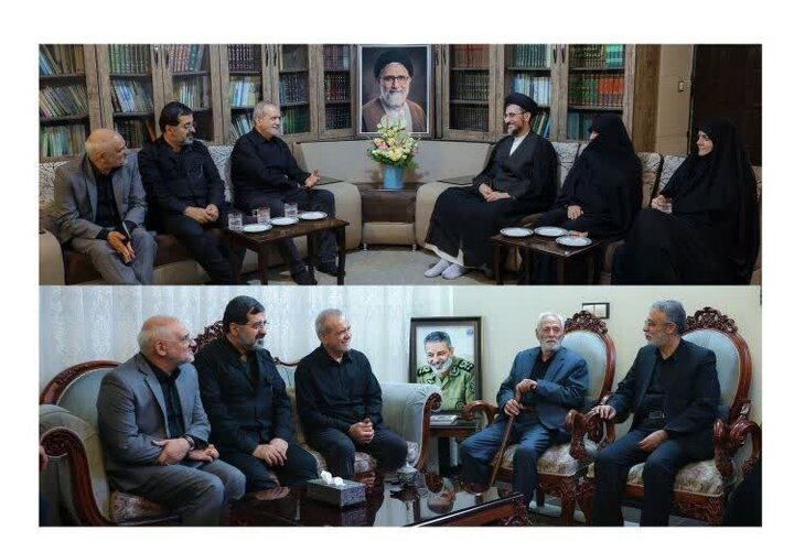 پزشکیان با خانواده شهیدان حجت‌الاسلام خطیب و امیر موسوی دیدار کرد