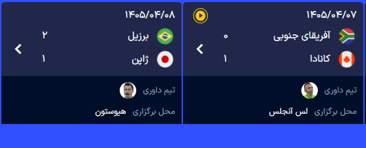 نتایج مرحله یک شانزدهم نهایی جام‌جهانی ۲۰۲۶