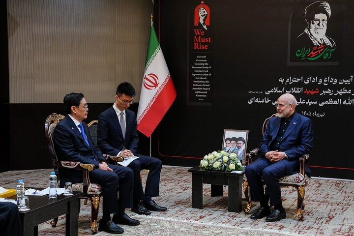 دیدار رئیس مجلس با هیئت عالی‌رتبه کنگره خلق چین