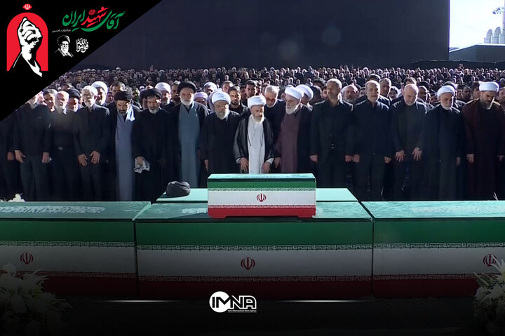 فیلم کامل اقامه نماز بر پیکر مطهر رهبر شهید انقلاب