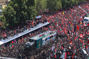 بدرقه حماسی رهبر شهید انقلاب در تهران