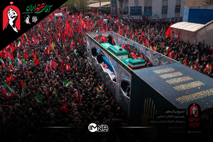حضور سردار قاآنی در مراسم تشییع پیکر رهبر شهید