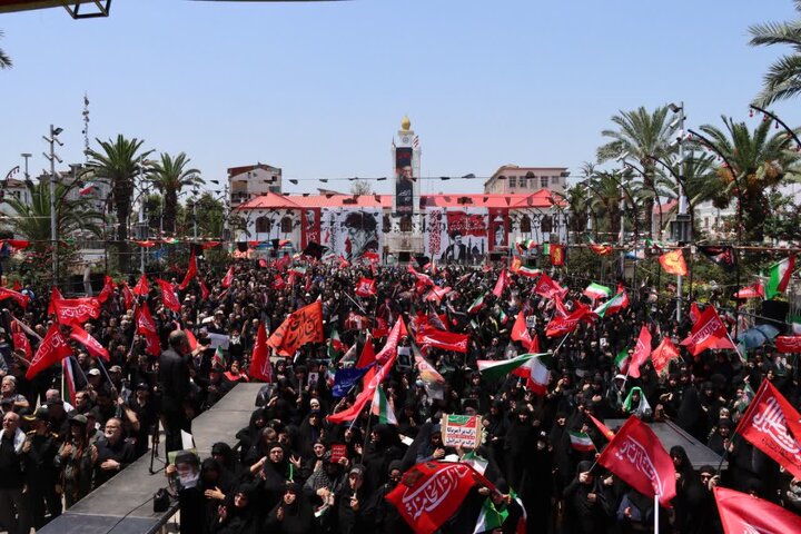 سوگواری جاماندگان از تشییع رهبر شهید در رشت