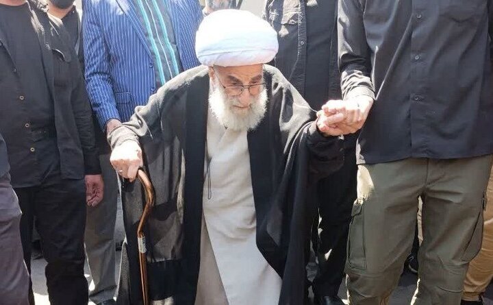 حضور آیت الله جنتی در مراسم تشییع آقای شهید ایران