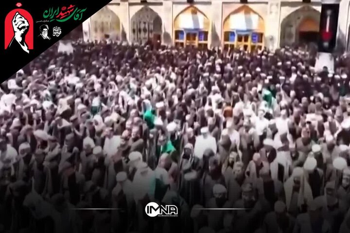 فیلم کامل اقامه نماز بر پیکر مطهر امام مجاهد در نجف اشرف
