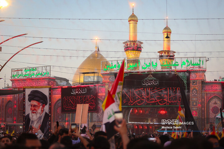 مردم کربلا در انتظار ورود پیکر مطهر رهبر شهید انقلاب